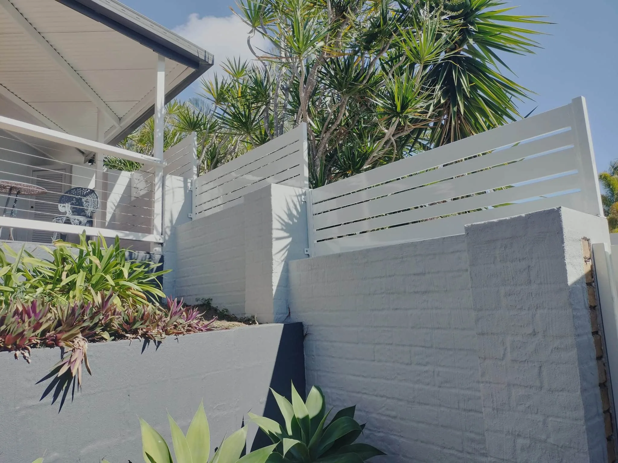 Completed retaining wall project near Clyde